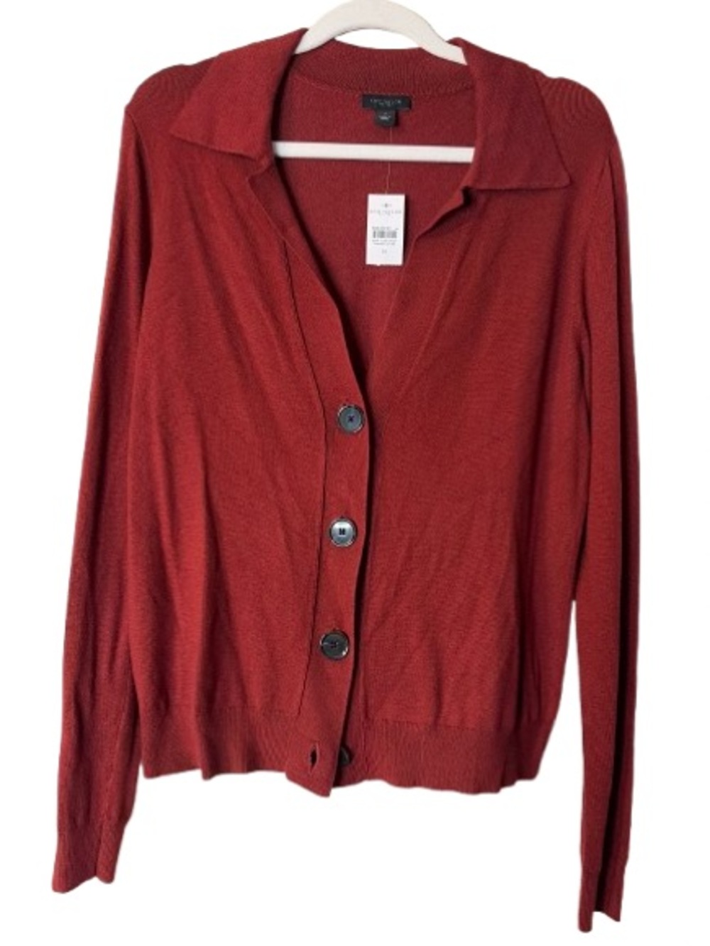 Ann Taylor, NWT Rust Button-Front Sweater Cardigan. Size M